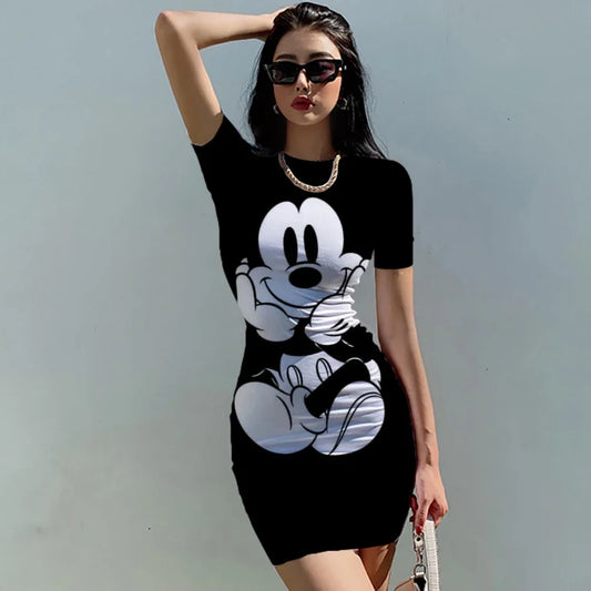 Disney Minnie Mickey Mouse Bag Hip Skinny Mini Dress